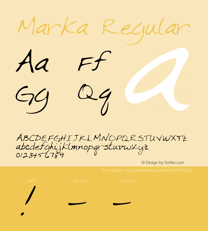 Marka Regular Altsys Metamorphosis:3/3/95 Font Sample