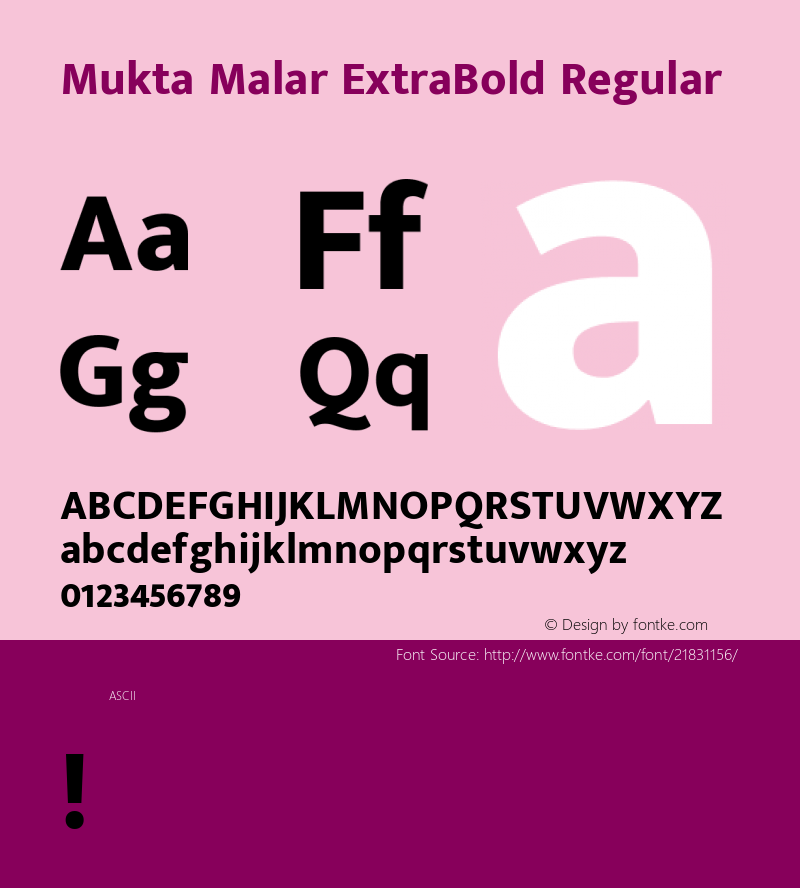 MuktaMalarExtraBold Version 1.0 Font Sample