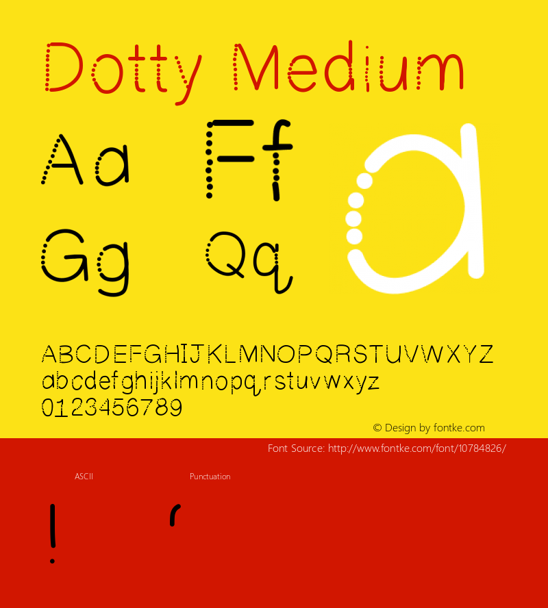 Dotty Medium Version 001.000 Font Sample