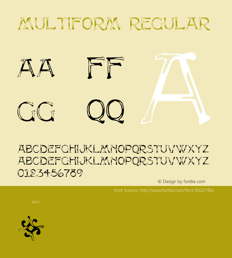 Multiform Regular Altsys Metamorphosis:4/10/92 Font Sample