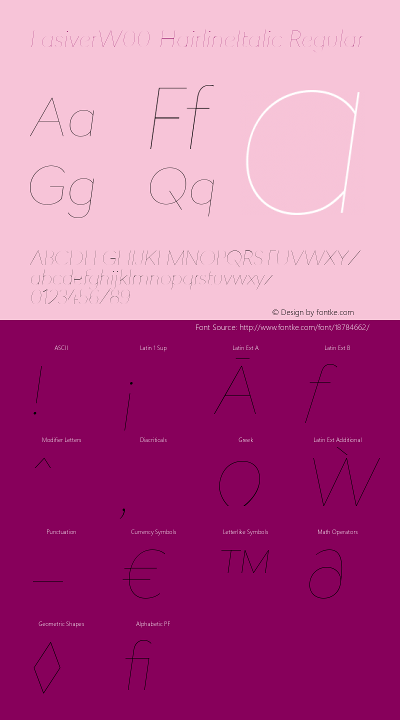 LasiverW00-HairlineItalic Regular Version 1.00 Font Sample