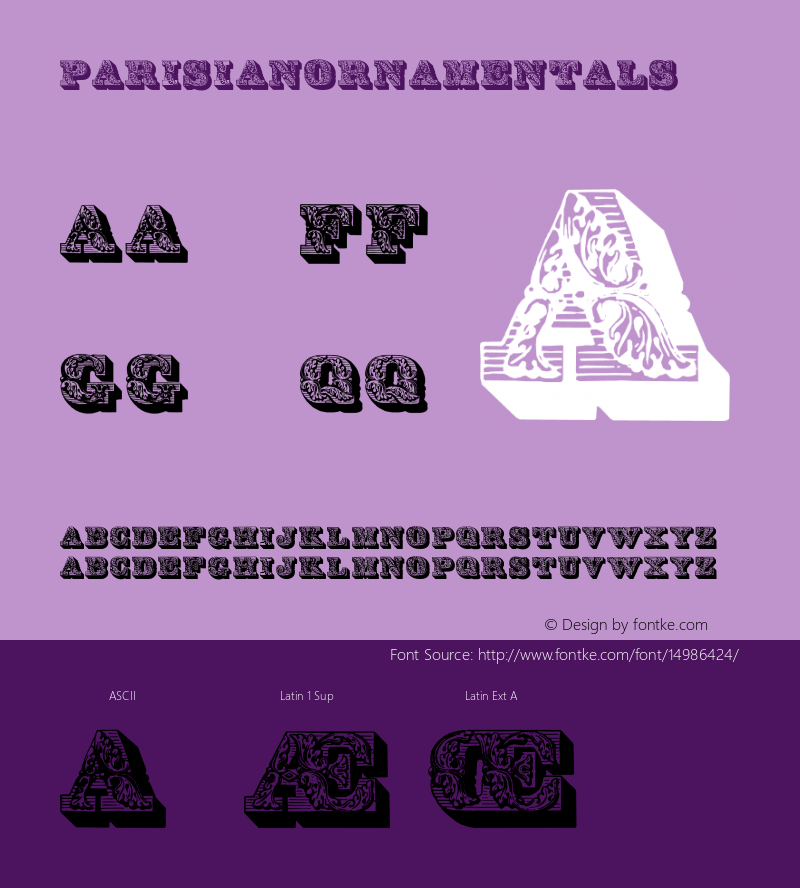 ParisianOrnamentals ☞ Version 1.000;com.myfonts.easy.celebrity.parisian-ornamentals.parisian-ornamentals.wfkit2.version.3xRc Font Sample