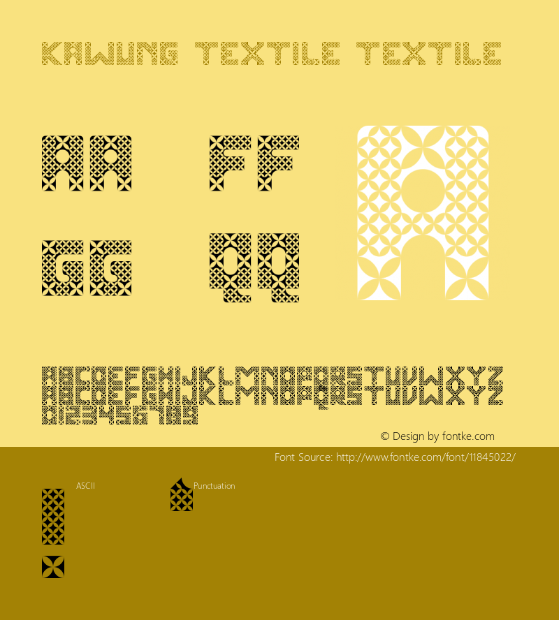 Kawung Textile Textile Version 1.0 Font Sample