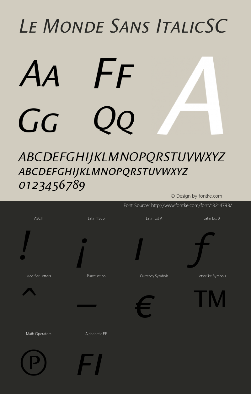 Le Monde Sans ItalicSC Version 001.000 Font Sample