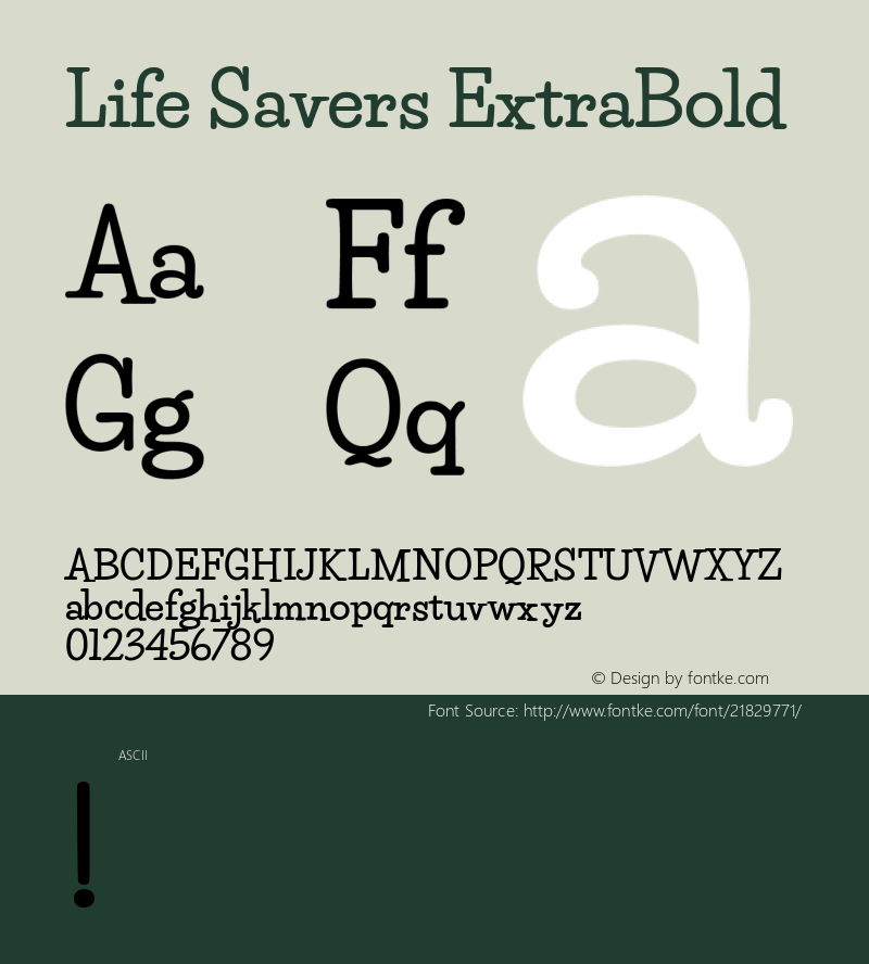 Life Savers ExtraBold  Font Sample