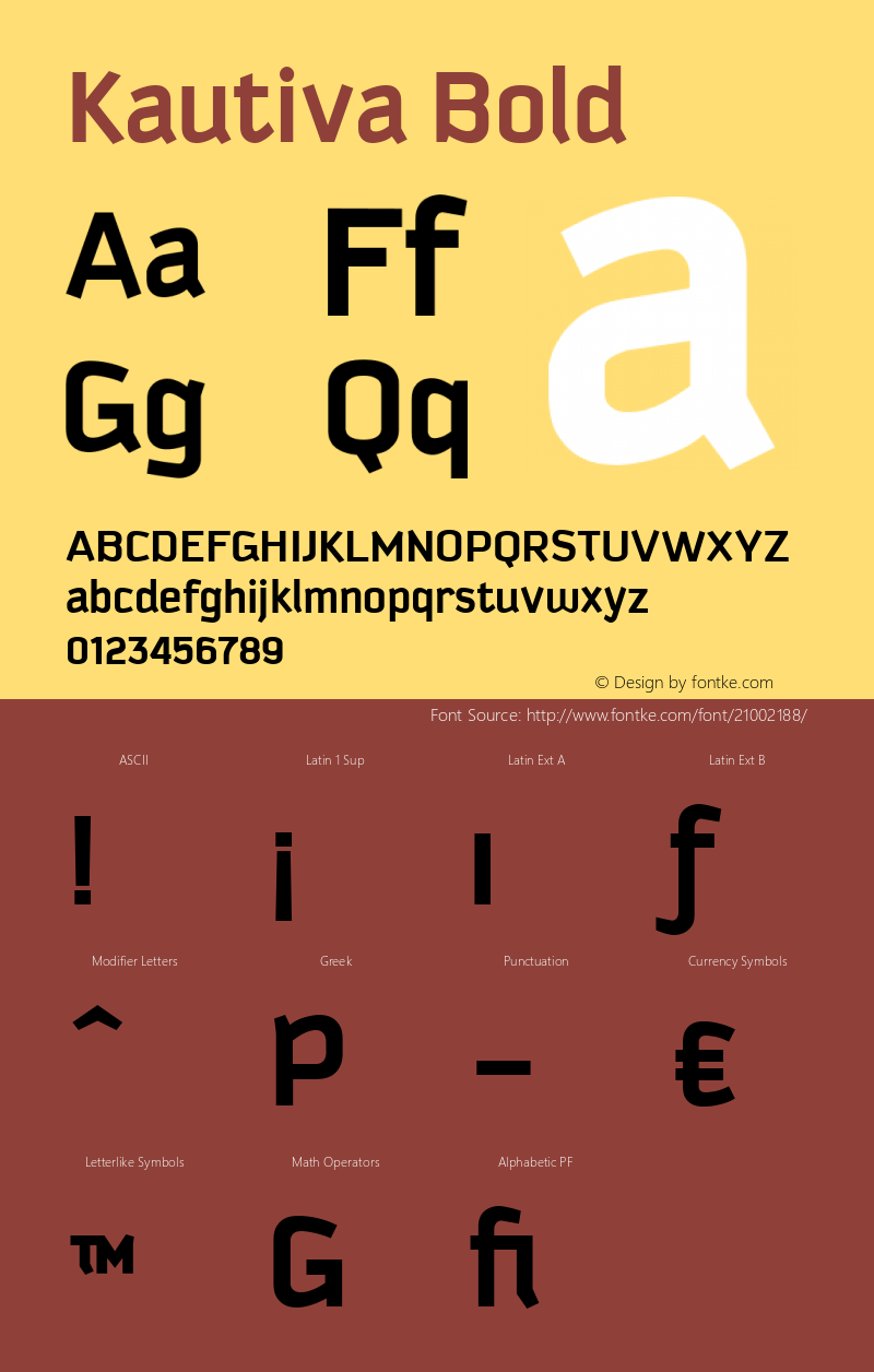 Kautiva Bold Version 001.000 Font Sample