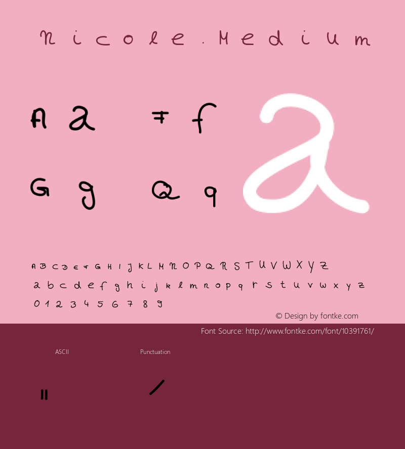 Nicole Medium Version 001.000 Font Sample