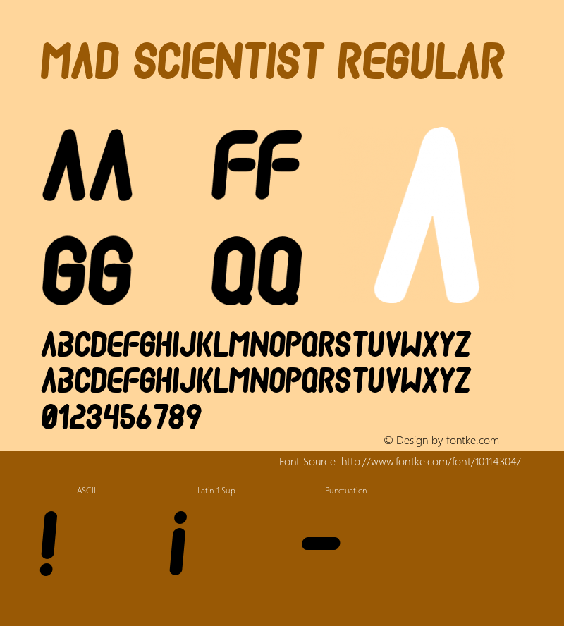 Mad scientist Regular 2 Font Sample