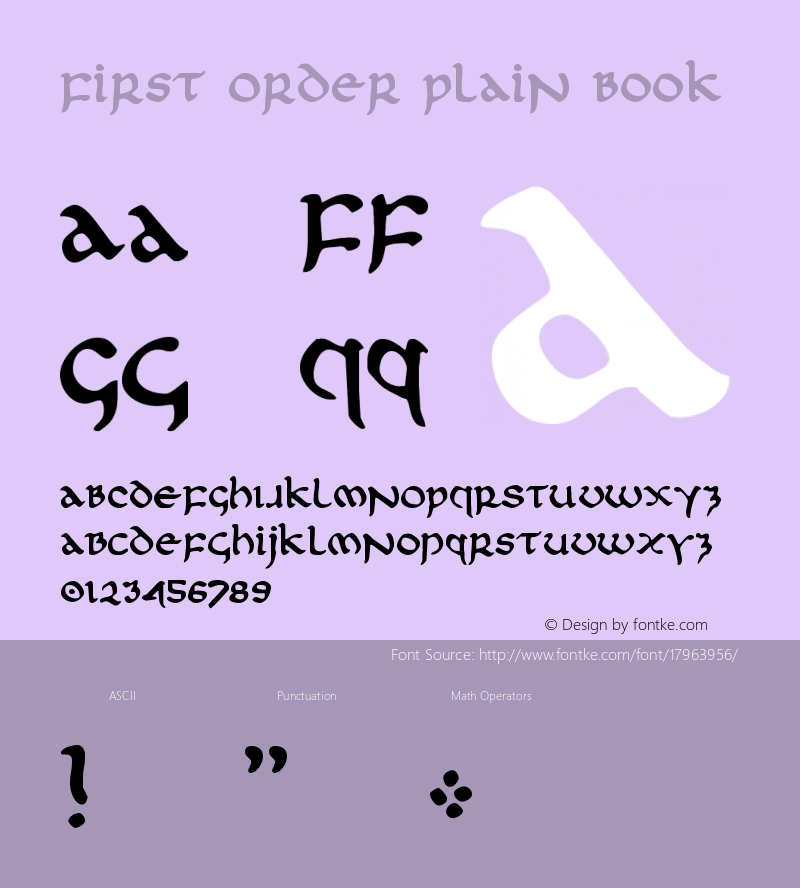 First Order Plain Book Version 2 Font Sample