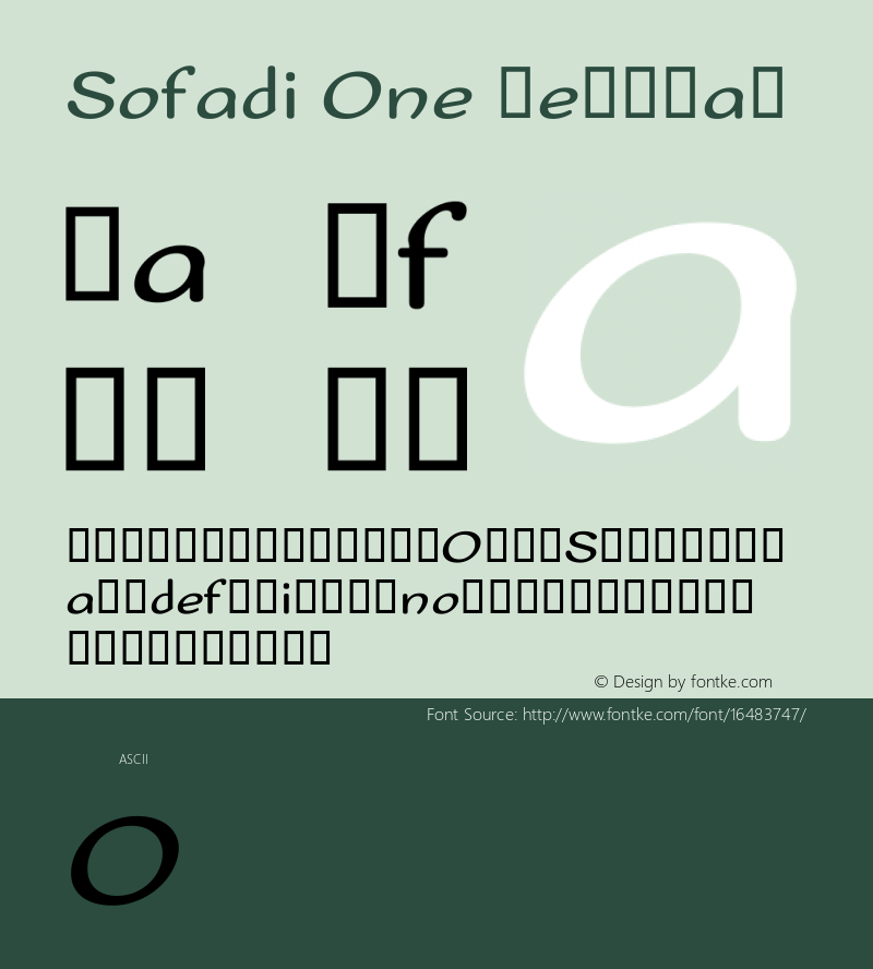 Sofadi One Regular Version 1.001 Font Sample