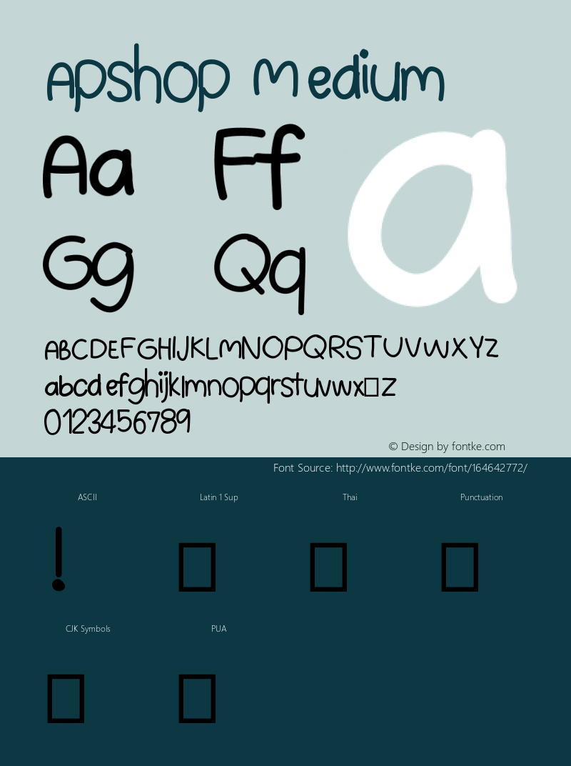 Apshop Version 001.000 Font Sample