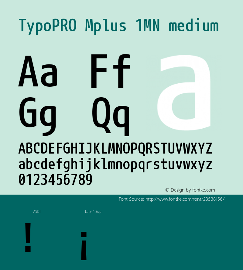 TypoPRO Mplus 1MN medium  Font Sample