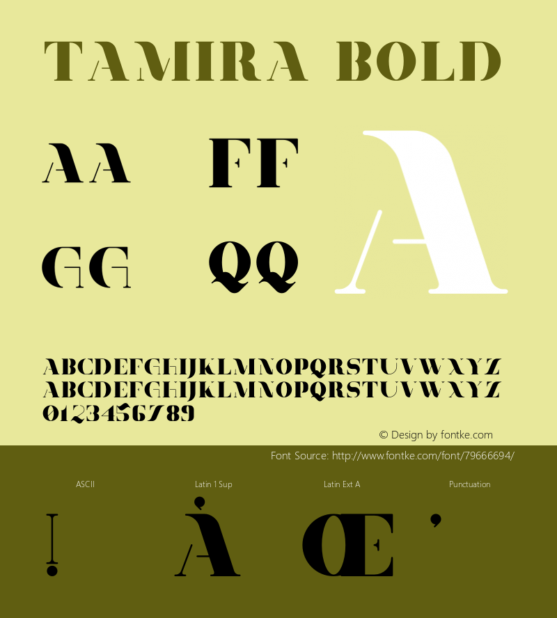 Tamira Bold Version 1.002;Fontself Maker 3.0.0-3 Font Sample