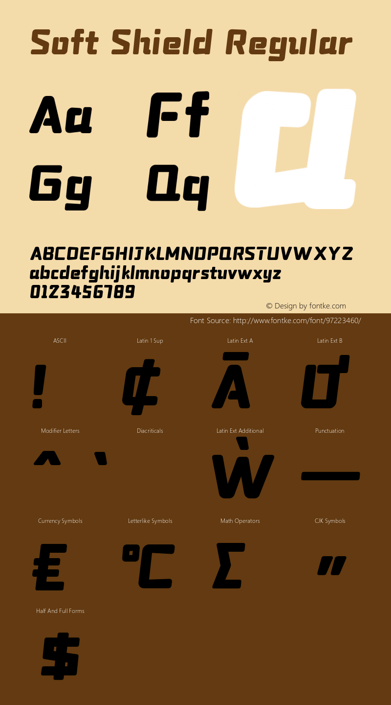 Soft Shield Version 1.000 Font Sample