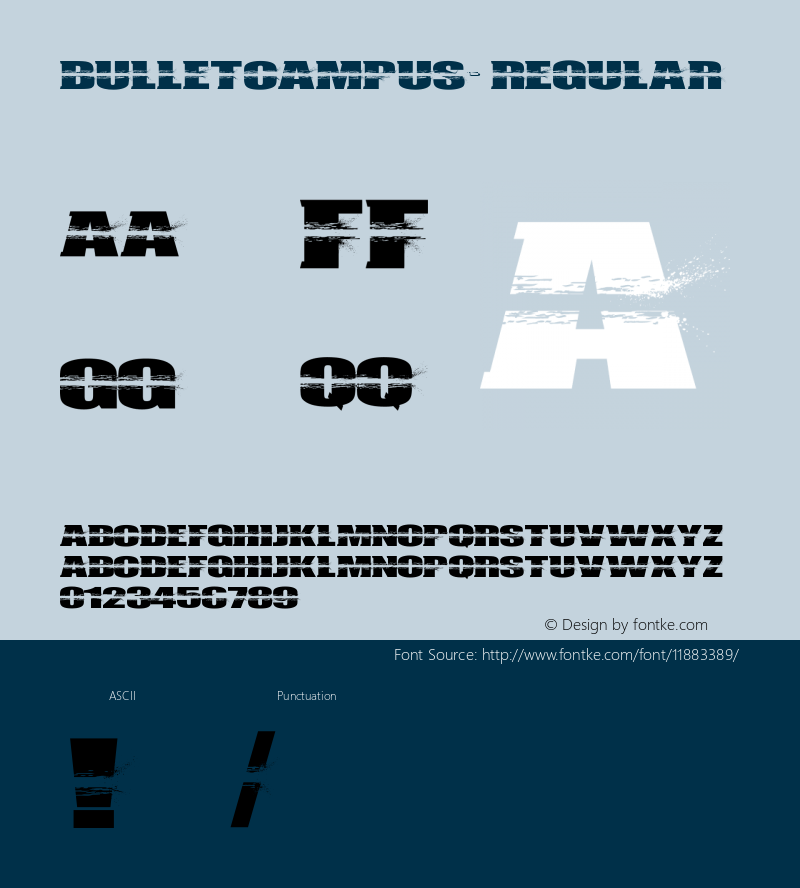 BULLETCAMPUS> Regular Version 001.000 Font Sample