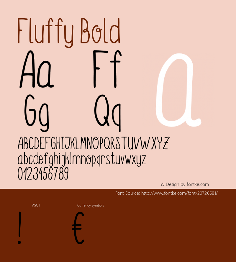 Fluffy Bold Version 1.004;Fontself Maker 1.1.1 Font Sample