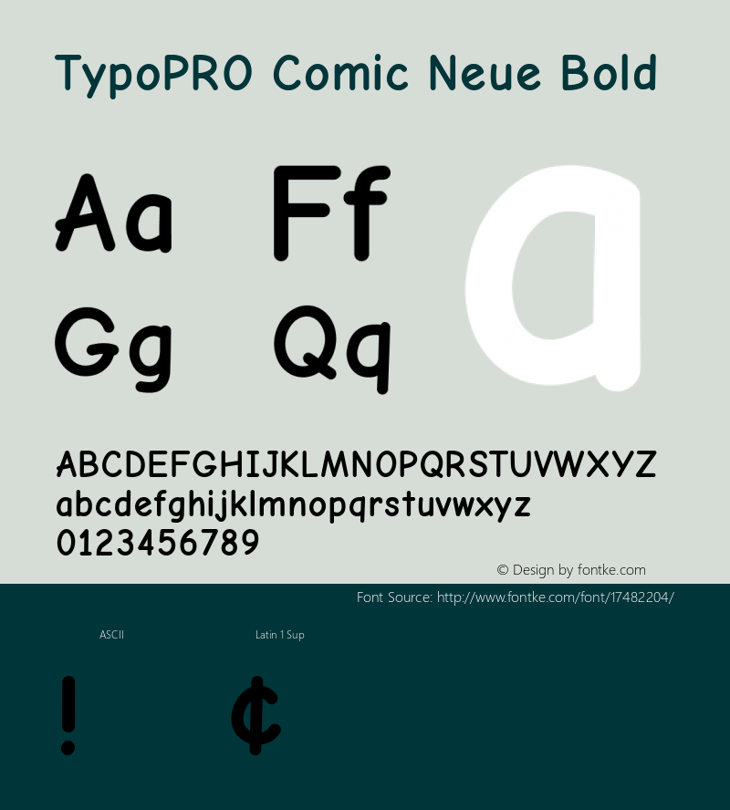 TypoPRO Comic Neue Bold Version 1.000 Font Sample