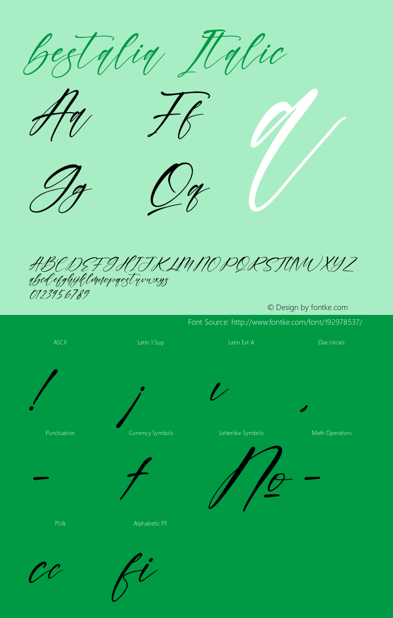 bestalia Italic Version 1.00;September 21, 2021;FontCreator 13.0.0.2683 64-bit图片样张