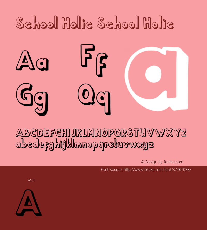 School Holic 6 School Holic 6 Version 1.00;September 2, 2019;FontCreator 12.0.0.2545 64-bit Font Sample