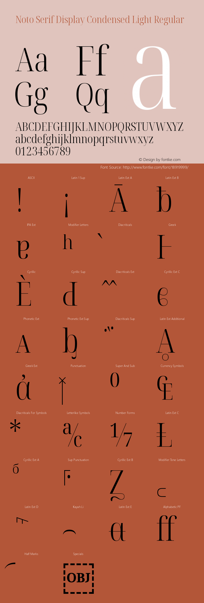 Noto Serif Display Condensed Light Regular Version 1.901 Font Sample