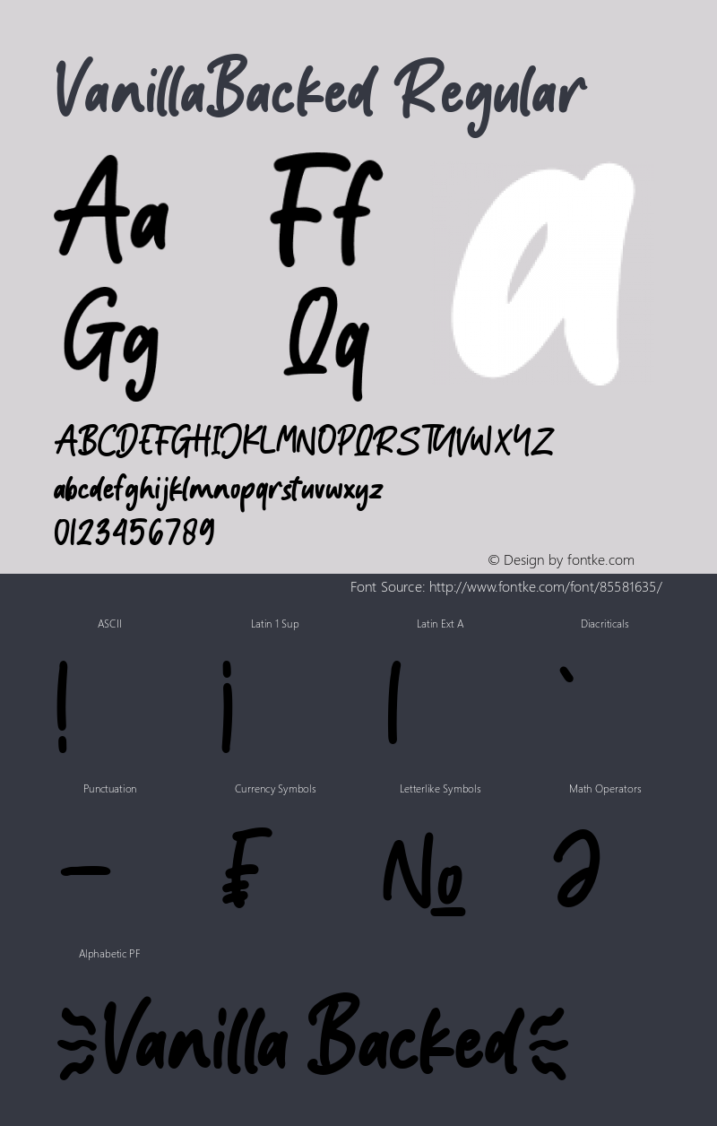 VanillaBacked Version 1.00;August 23, 2020;FontCreator 13.0.0.2670 64-bit Font Sample