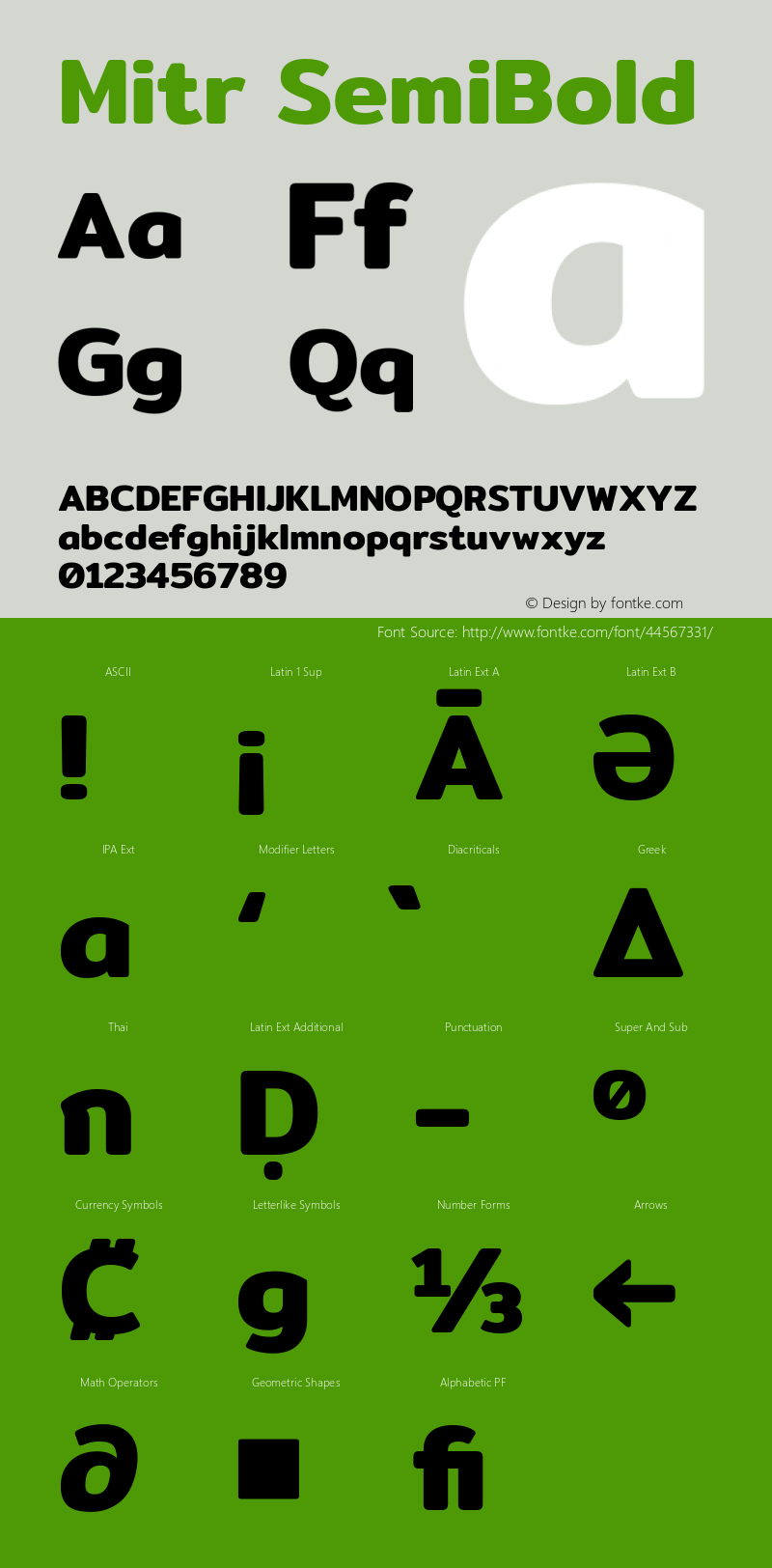 Mitr SemiBold Version 1.003 Font Sample