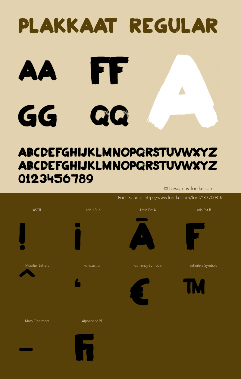 Plakkaat Regular Version 1.003 Font Sample