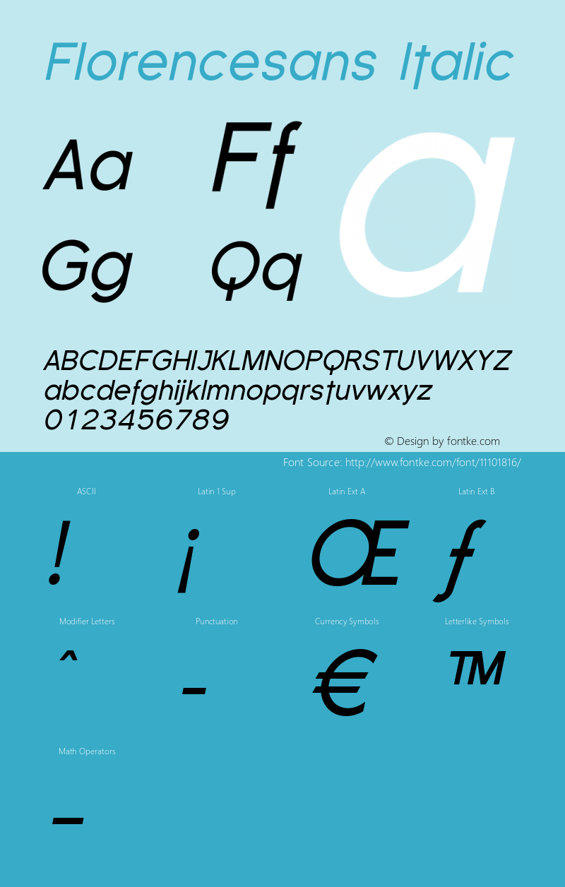 Florencesans Italic Version 001.000 Font Sample