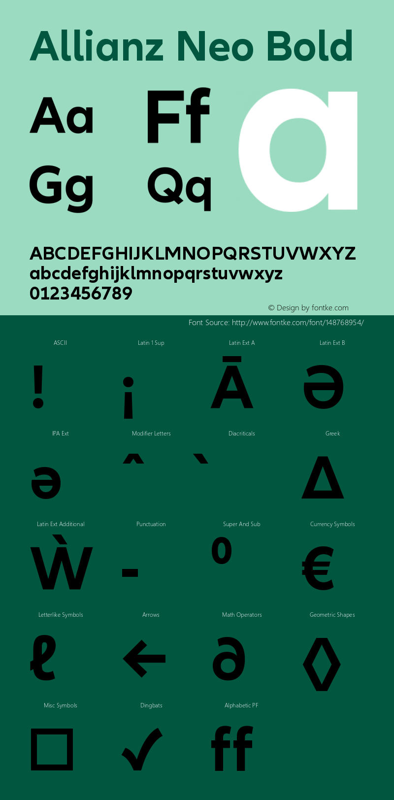 Allianz Neo Bold Version 1.10, build 7, g2.4.2 b987, s3 Font Sample