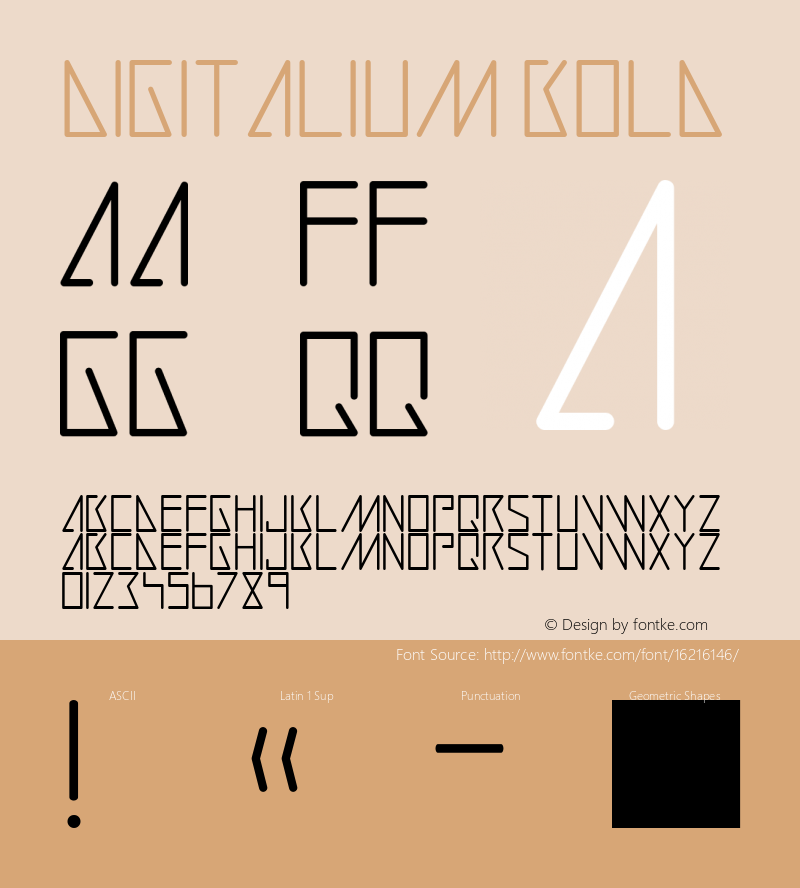 Digitalium Bold Version 1.00 December 7, 2015, initial release Font Sample