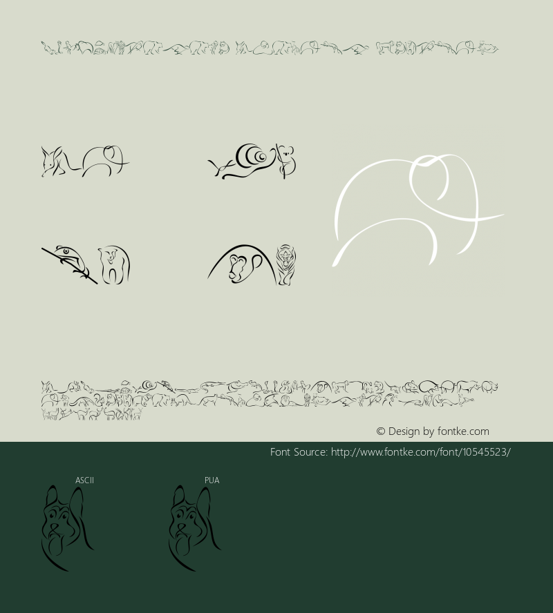 CMP-Exquisite Animals Regular Version 1.00 August 1, 2013, initial release Font Sample