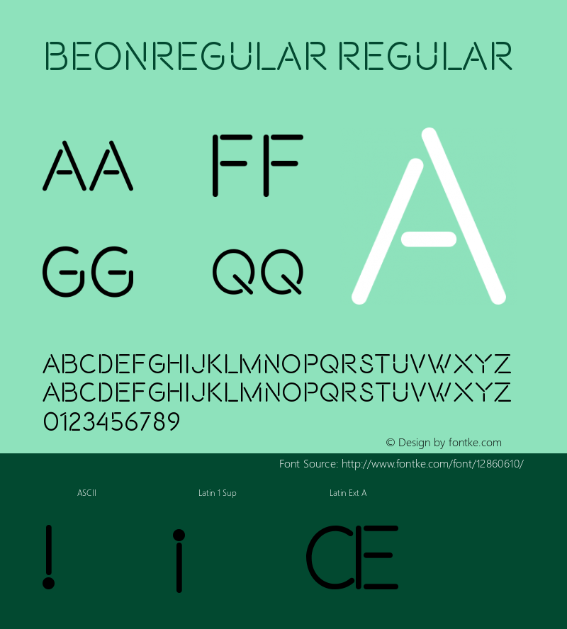 BeonRegular Regular Version 1.001;PS 001.001;hotconv 1.0.70;makeotf.lib2.5.58329 Font Sample