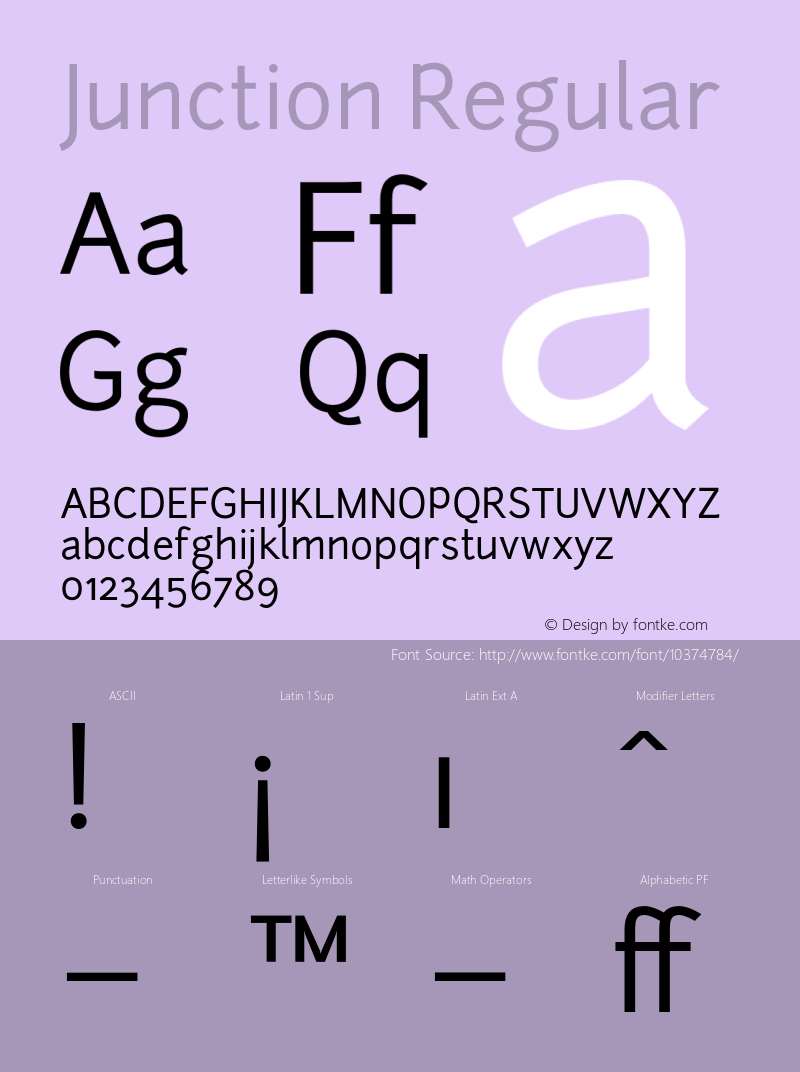 Junction Regular 1.000 Font Sample