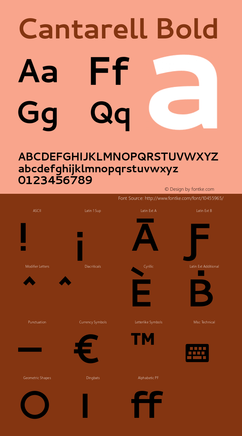 Cantarell Bold Version 0.0.11 Font Sample