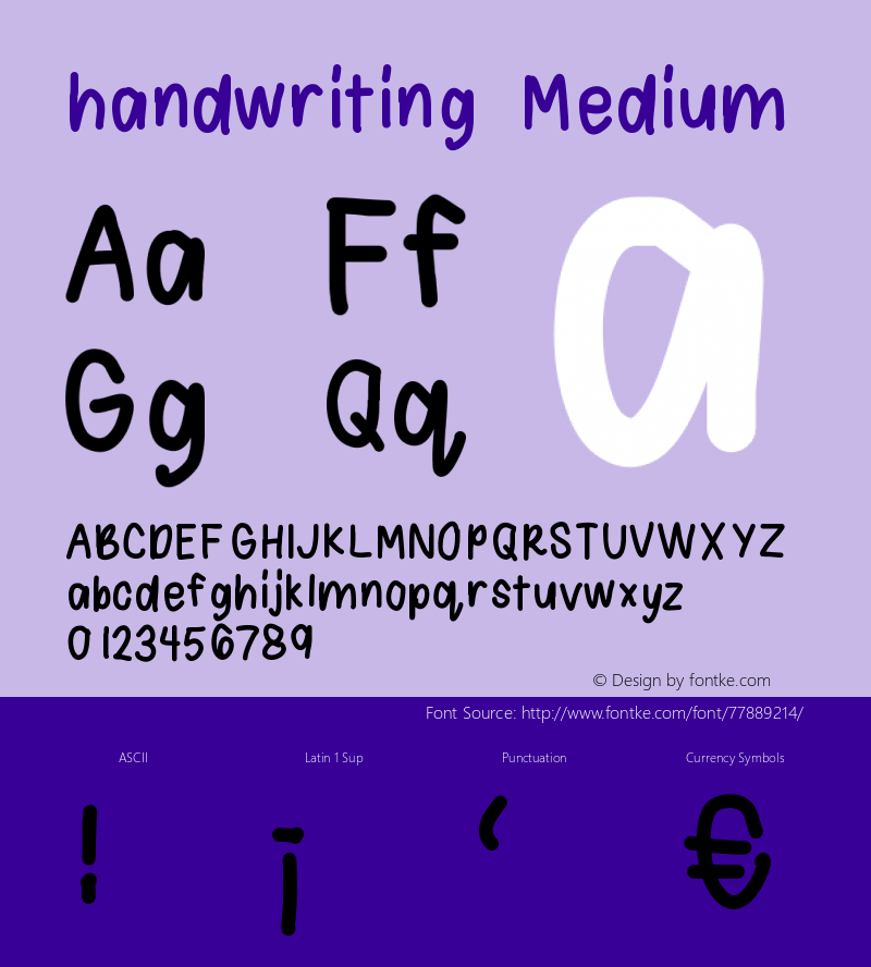 handwriting Version 001.000 Font Sample