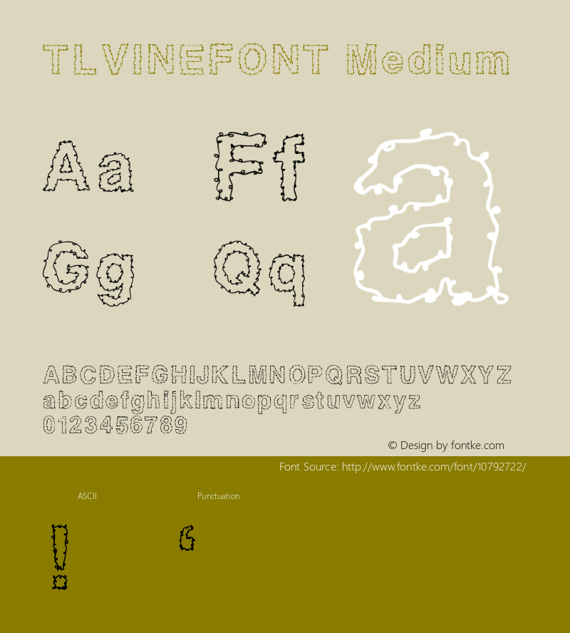 TLVINEFONT Medium Version 001.000 Font Sample