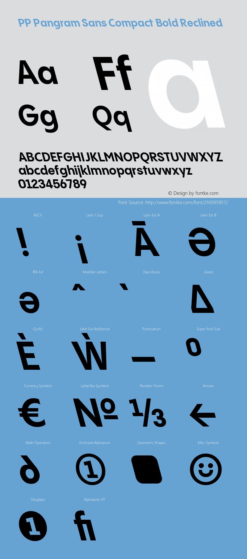 PP Pangram Sans Compact Bold Reclined Version 2.000 | FøM Fix图片样张