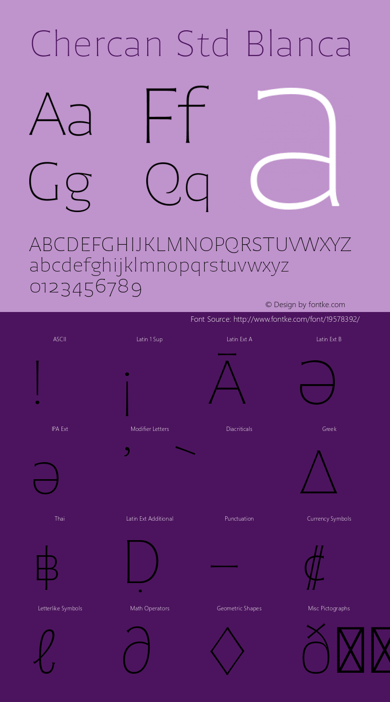 ChercanStd-Blanca Version 1.000;PS 001.000;hotconv 1.0.88;makeotf.lib2.5.64775 Font Sample