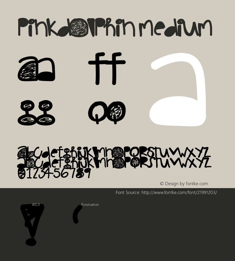 PinkDolphin Version 001.000 Font Sample