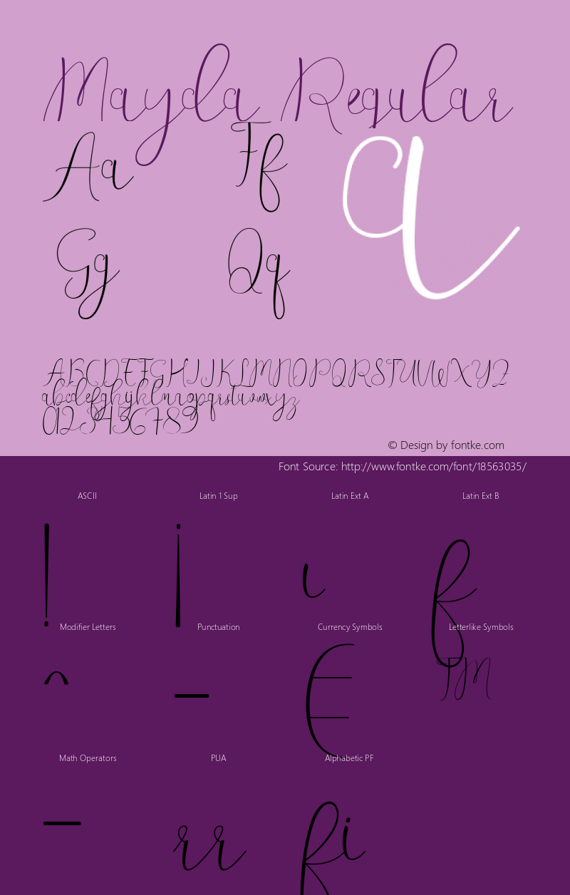 Mayda Regular Version 1.000; ttfautohint (v1.5.65-e2d9) Font Sample