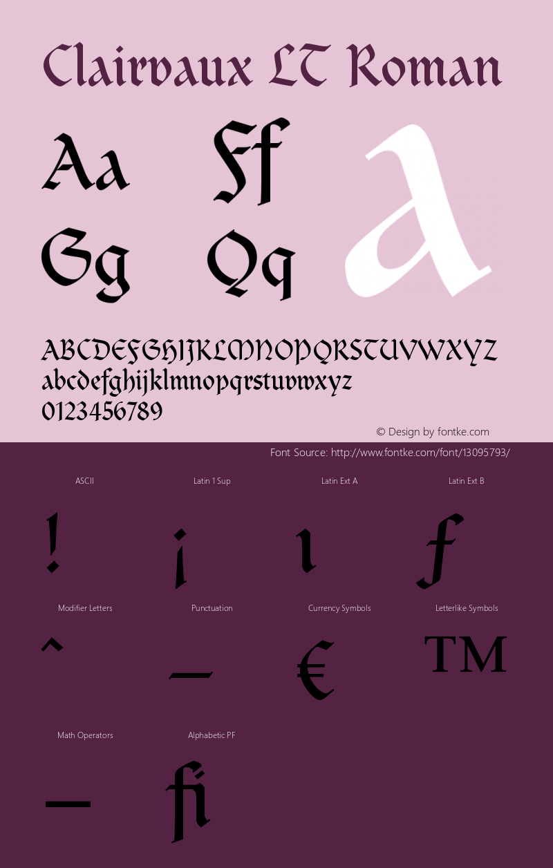 Clairvaux LT Roman Version 006.000 Font Sample