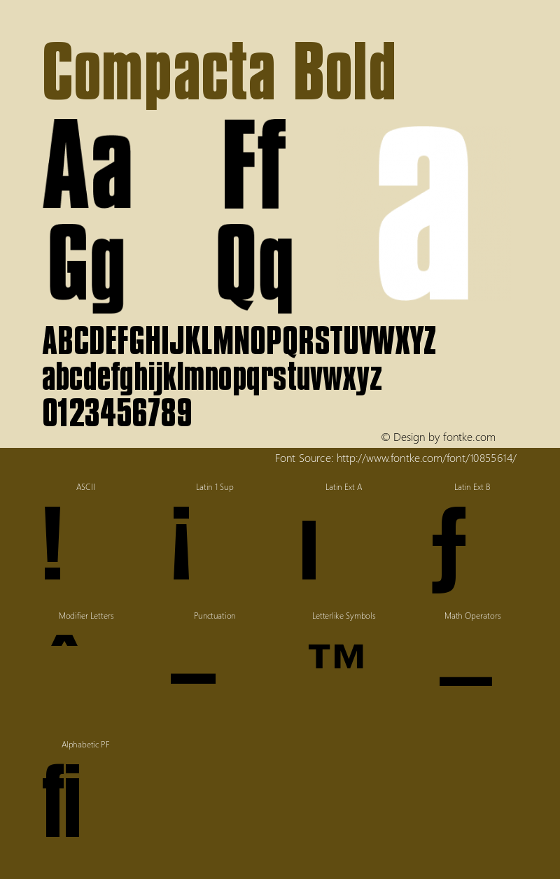 Compacta Bold Version 003.001 Font Sample