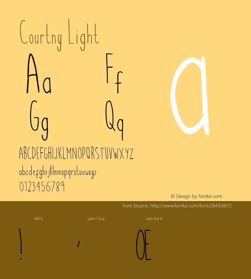 Courtny Light Version 1.000 Font Sample