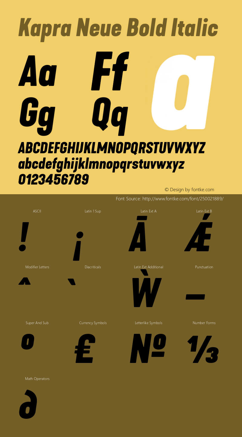 Kapra Neue Bold Italic Version 1.000;PS 001.000;hotconv 1.0.88;makeotf.lib2.5.64775图片样张