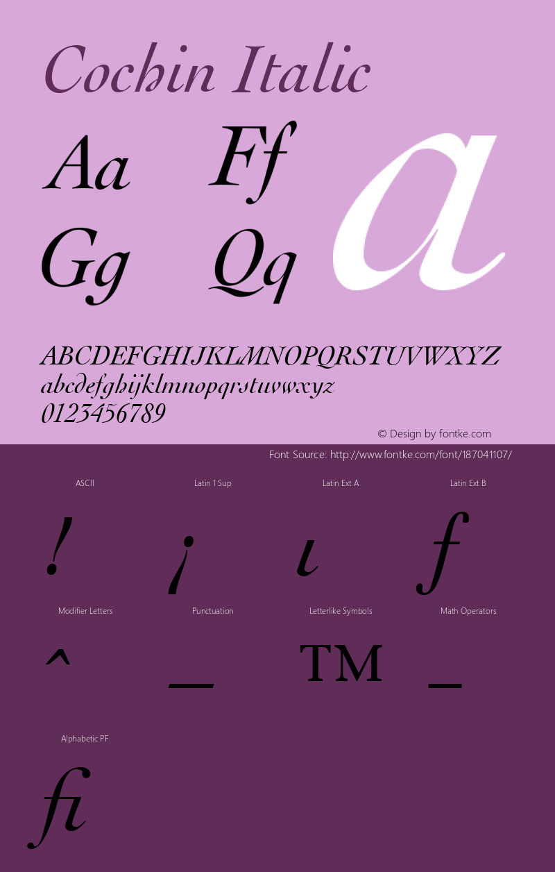 Cochin Italic 001.000图片样张