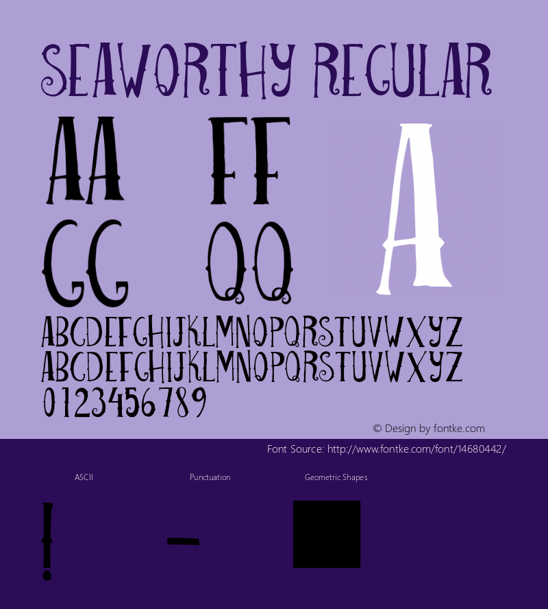 Seaworthy Regular Version 1.00 2014 Font Sample