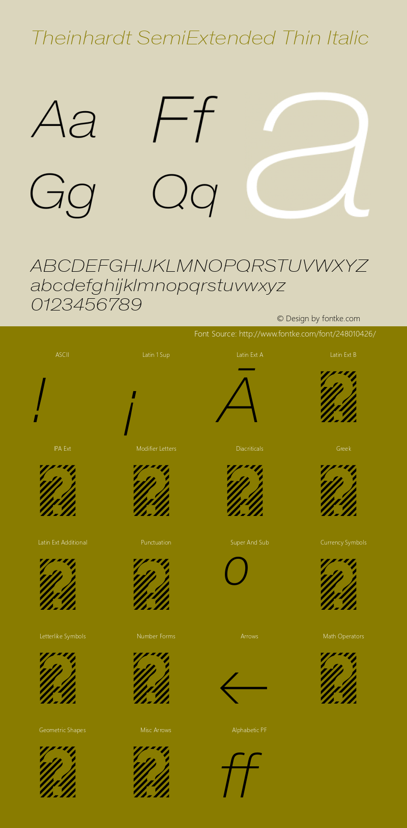 Theinhardt SemiExtended Thin Italic Version 1.002; build 0003图片样张