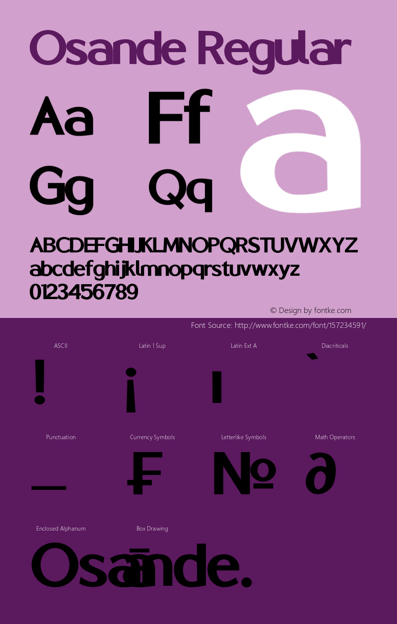 Osande W05 X Bold Version 1.00 Font Sample