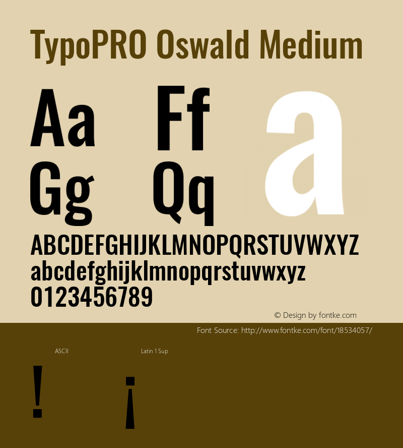 TypoPRO Oswald Medium 3.0; ttfautohint (v0.95) -l 8 -r 50 -G 200 -x 0 -w 