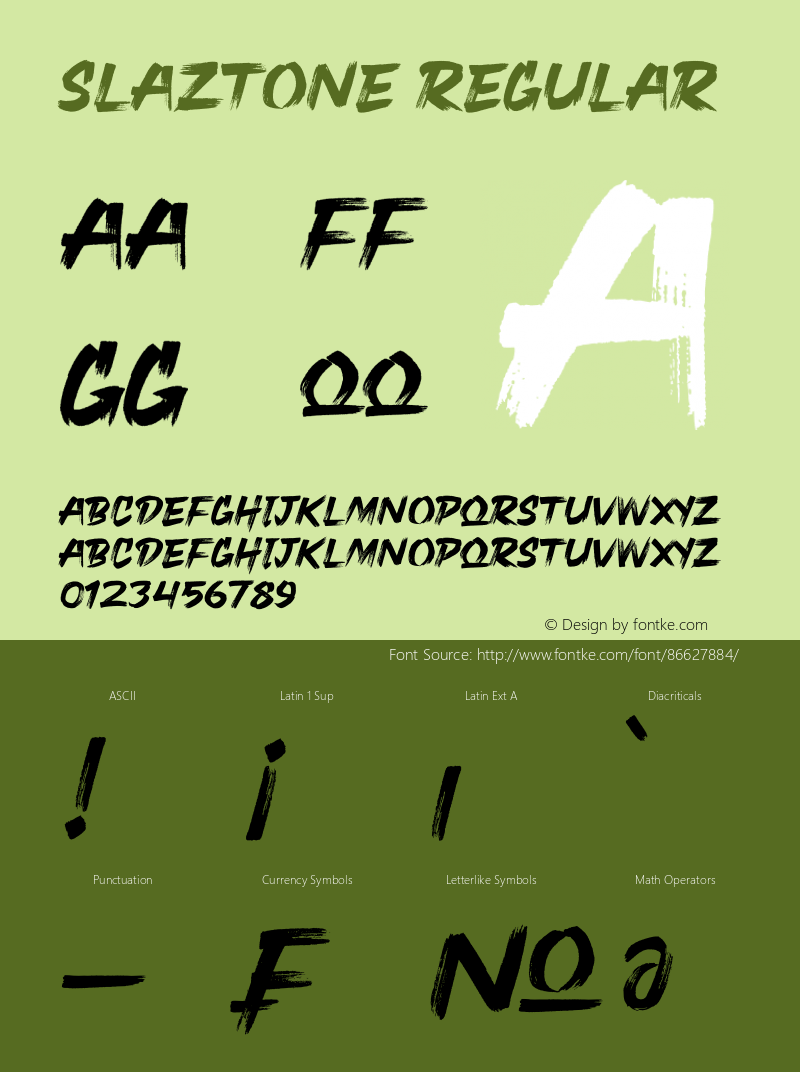 Slaztone Version 1.00;October 20, 2020;FontCreator 13.0.0.2683 64-bit Font Sample